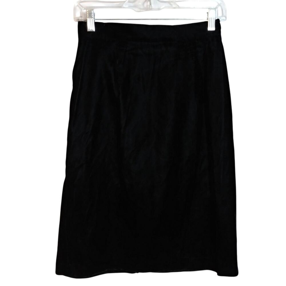 Paquette Vintage Elegant Black Velvet Women's A Line Skirt Size Small